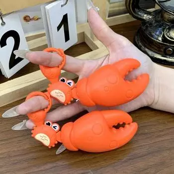 Детская мультяшная игрушка-краб, тяните веревку, чтобы передвигать клешню краба, батарейки не требуются, брелок в виде животного для детей и взрослых, интерактивная игрушка для снятия стресса Crab