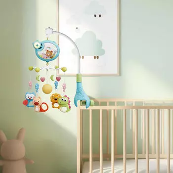 Детская музыкальная кроватка мобиль милый колокольчик карусель для новорожденных 0-12 месяцев кроватки розовый