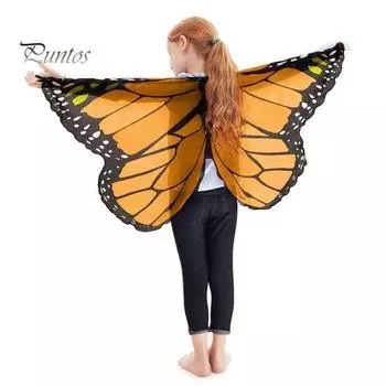 Детская накидка-бабочка, привлекательная, легко носить, гибкий костюм с крыльями бабочки для фестиваля, косплея, вечеринок розы красного
