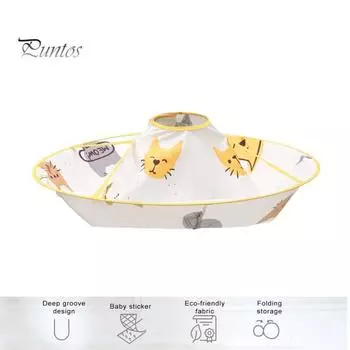 Детская накидка для стрижки с мультяшным узором, водонепроницаемая накидка для стрижки волос, фартук и нагрудник для парикмахерской, складной зонтик, дизайн для удержания волос, уход за волосами D