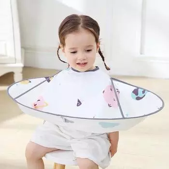 Детская накидка для стрижки с мультяшным узором, водонепроницаемая накидка для стрижки волос, фартук и нагрудник для парикмахерской, складной зонтик, дизайн для удержания волос, уход за волосами D