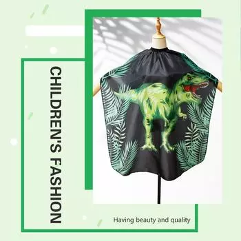 Детская накидка для стрижки волос Профессиональный парикмахерский салон для стрижки волос Парикмахерская накидка для стрижки Динозавровый халат Уход за волосами Принадлежности для укладки темные хаки