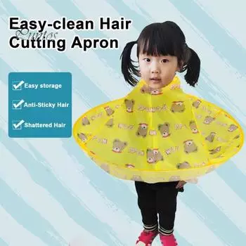 Детская накидка для стрижки, зонтик с мультяшным медведем и собакой, накидка с принтом для стрижки волос, водонепроницаемая складная детская накидка для волос, парикмахерский плащ, фартук, парикмахерские инструменты фиолетовый