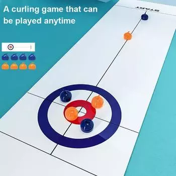Детская настольная игра «Керлинг» со складным ковриком 45885 шайбы для малышей образовательная плавающая A