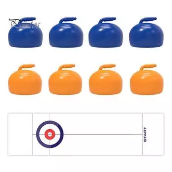 Детская настольная игра «Керлинг» со складным ковриком, 8/16 шайб, обучающая игра для малышей с плавающими камнями, 2 игрока, семейная интерактивная игрушка для хоккея A