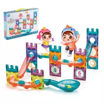 Детская наука и образование развивающие игрушки магнитный строительный блок магнитный сделай сам переменный магнитный шариковый трек строительный блок рай набор Details