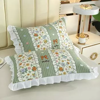 Детская наволочка 40, 60, одна упаковка, 48X74, наволочка для студенческих общежитий, корейская кружевная одинарная наволочка в стиле принцессы (Без ядра подушки) 48x74cm 1pc