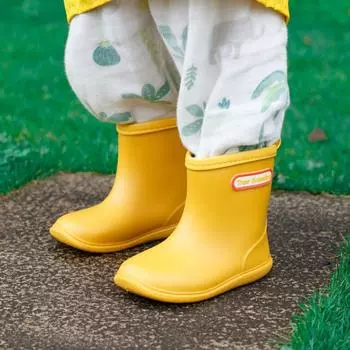 Детская непромокаемая обувь на противоскользящей трендовой мягкой подошве, детские, студенческие, непромокаемые сапоги средней длины для маленьких мальчиков и девочек, обувь для воды 14 тёмно-синий