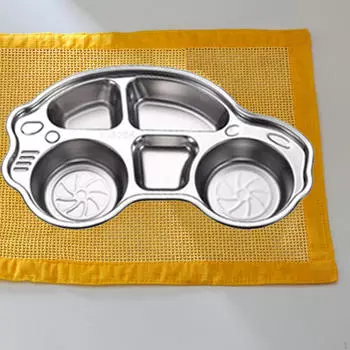 Детская обеденная тарелка из нержавеющей стали, разделенная поднос для еды для пикника, сервировочное блюдо для