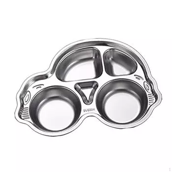 Детская обеденная тарелка из нержавеющей стали, разделенные тарелки, поднос для еды для детей Bus