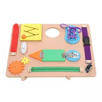 Детская обучающая доска для платья, застежка-молния, ремень, завязка, обувь, дверные замки, шестеренки, деревянная игрушка для переодевания разноцветный