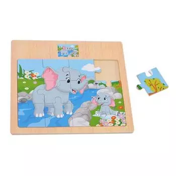 Детская обучающая головоломка, 12 частей, детские животные, деревянная головоломка, детские развивающие игрушки