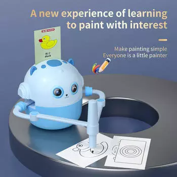 Детская обучающая игрушка «Робот для рисования» со 100 карточками и 2 ручками. Многоцелевой образовательный инструмент для