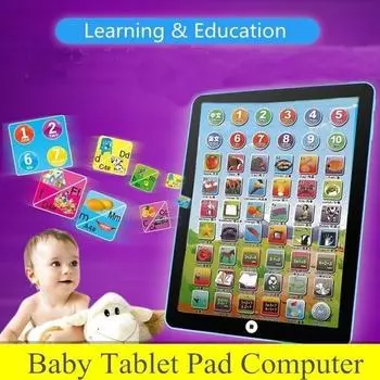Детская обучающая машина, детский планшетный компьютер, обучающая английскому языку, обучающая игрушка синего цвета