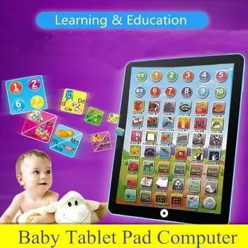 Детская обучающая машина, детский планшетный компьютер, обучающая английскому языку, обучающая игрушка синего цвета