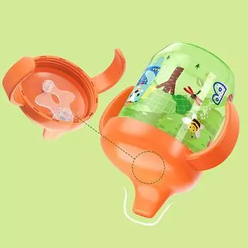 Детская обучающаяся чашка для питья с ручкой, герметичная бутылка для воды, чашка в виде утконоса розы красного