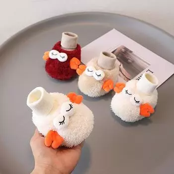 Детская обувь Bebes, мягкая подошва, зимняя бархатная хлопковая обувь, повседневная обувь, детская обувь для ходьбы, детские ботинки для детей, милая обувь для девочек Bebe 12 insole11cm