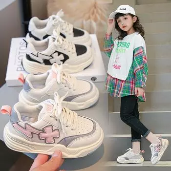 Детская обувь Clover, детские повседневные кроссовки для маленьких мальчиков и девочек, дышащая мягкая нескользящая спортивная обувь для бега 26 чёрный