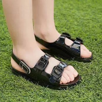 Детская обувь Crystal, мальчики и девочки, дети маленького и среднего размера, сандалии на плоской подошве ярких цветов, римская обувь, детская обувь 35 белый