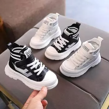 Детская обувь Детская обувь с плюшем и хлопком Походная обувь Зимние ботинки Martin Зимние ботинки 28 чёрный