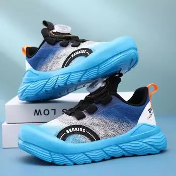 Детская обувь Детские кроссовки Летний сетчатый верх Дышащая сетчатая обувь для мальчиков Кроссовки для бега для мальчиков Обувь для девочек без застежек Size28 ,Foot Length17.5cm синий