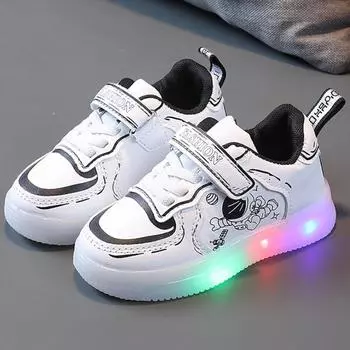 Детская обувь для детей, модные кроссовки с рисунком астронавта для мальчиков, повседневная обувь для девочек, дышащая детская спортивная обувь 21 чёрный