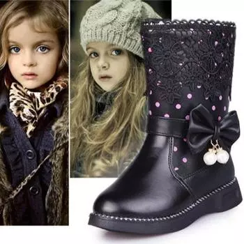 Детская обувь для девочек и мальчиков из искусственной кожи на шнуровке с высокими кроссовками Детские ботинки Martin на осень 37 чёрный