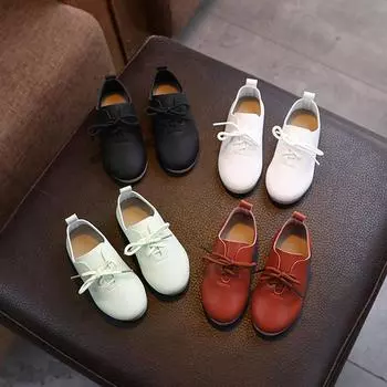 Детская обувь для девочек и мальчиков, модные маленькие кожаные туфли с мягкой подошвой, нескользящие, одинарные туфли 21 белый