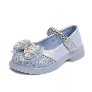 Детская обувь для девочек, обувь принцессы, весна и осень, новая мода, мягкая подошва, обувь для маленьких девочек, украшенная стразами, детская стеклянная обувь 26 розовый