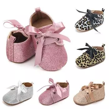 Детская обувь для девочек, роскошная кожаная блестящая мягкая подошва, детские первые туфли для ходьбы, удобные дышащие туфли для отдыха для малышей 0-6m серебряный