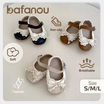 Детская обувь для девочек весна-осень детская обувь с заплатками элегантная обувь для малышей обувь на мягкой подошве для девочек bafanou X1017 S(11cm) чёрный
