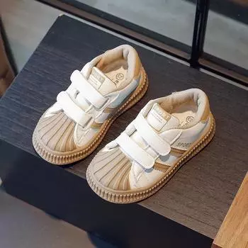 Детская обувь для досок, весенне-осенняя детская повседневная обувь, Нескользящие одинарные туфли на мягкой подошве с корпусом из ракушки 23 хаки
