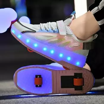 Детская обувь для катания на роликах Обувь для девочек Четырехколесная обувь для катания на роликах Обувь для студентов с невидимыми роликами Обувь с колесами 29