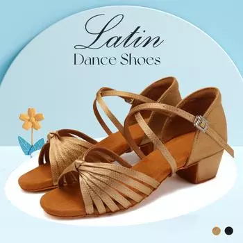 Детская обувь для латинских танцев для женщин и взрослых, для детей и девочек, мягкая подошва для танцев 31 чёрный