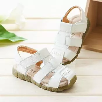 Детская обувь для мальчиков и девочек, сандалии, тапочки, пляжная обувь с отверстиями 30 белый