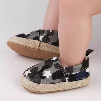 Детская обувь для мальчиков и девочек, повседневная мягкая удобная обувь с принтом звезд в стиле ретро, нескользящая обувь для малышей с мягкой подошвой 1