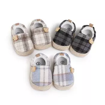 Детская обувь для мальчиков и девочек с полосатым принтом медведя, декоративная хлопковая повседневная обувь с мягкой подошвой, нескользящая обувь для малышей 2