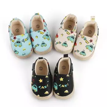 Детская обувь для мальчиков и девочек, повседневная, мягкая, удобная, с рисунком в стиле ретро, с мягкой подошвой, нескользящая, для малышей, детская обувь 2