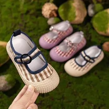 Детская обувь для мальчиков, весна-осень, для девочек, повседневная парусиновая обувь, модная детская клетчатая универсальная прогулочная обувь, мягкая 21 фиолетовый