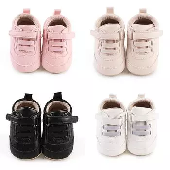 Детская обувь для маленьких мальчиков и девочек, мягкая и удобная ретро, однотонная, простой дизайн, нескользящая детская обувь с мягкой подошвой для малышей 1