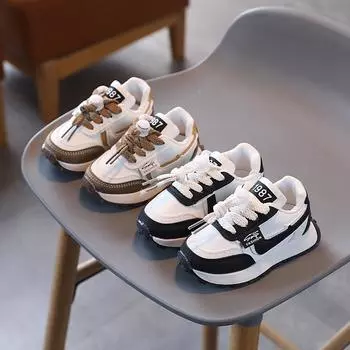 Детская обувь для папы, тканевый верх, дышащая обувь Форрест Гамп для девочек, весенне-осенние новые детские прогулочные туфли, детская спортивная обувь на мягкой подошве 21 чёрный