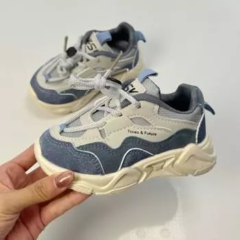 Детская обувь для папы весна и осень универсальная спортивная обувь для мальчиков зарубежного производства легкие и дышащие повседневные кроссовки для девочек в тон цвета Tide 21