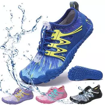 Детская обувь для водных видов спорта, обувь для мальчиков и девочек, дышащая обувь для плавания, пляжного дайвинга, кроссовки для серфинга босиком 26 чёрный