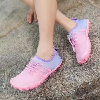 Детская обувь для воды, быстросохнущие водные носки для мальчиков, спортивные кроссовки на открытом воздухе, каякинг, катание на лодках, пеший туризм, серфинг, прогулки EU:28 чёрный