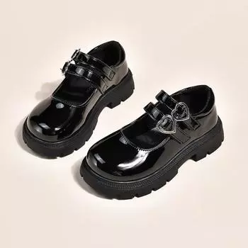 Детская обувь для выступлений, кожаные туфли для девочек на вечеринку, свадьбу, глянцевые матовые модные детские туфли для принцессы, весна-осень 2024 г. 28