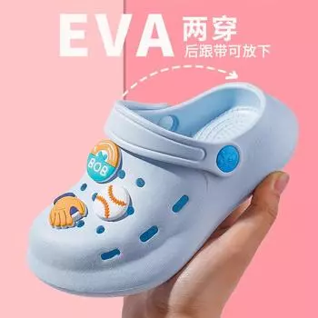 Детская обувь дырка летняя простая детская пляжная обувь мужские и женские классные тапочки 190 yards inner length 18.5cm