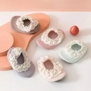 Детская обувь и носки. Нескользящие носки-тапочки. Кружевные летние носки на мягкой подошве. 13