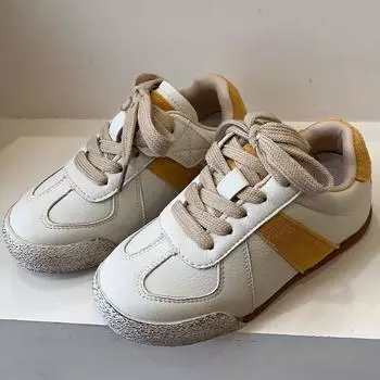 Детская обувь из натуральной кожи в стиле ретро с эффектом потертости, детская спортивная обувь, обувь для ловкости для девочек, белая обувь для мальчиков 26