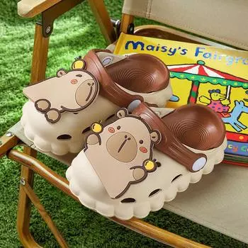 Детская обувь Kapibara с отверстиями, динозавр, пчела, для дома, на открытом воздухе, нескользящая пляжная обувь 150 yards inner length 14.5CM.