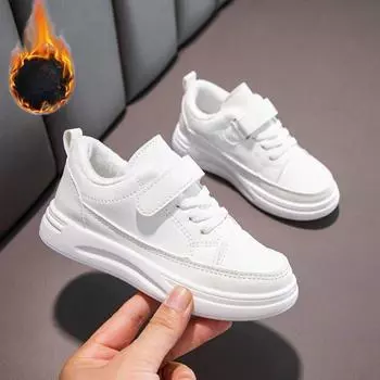 Детская обувь Кроссовки с мягкой подошвой для мальчиков Повседневная обувь для бега для девочек 26 белый